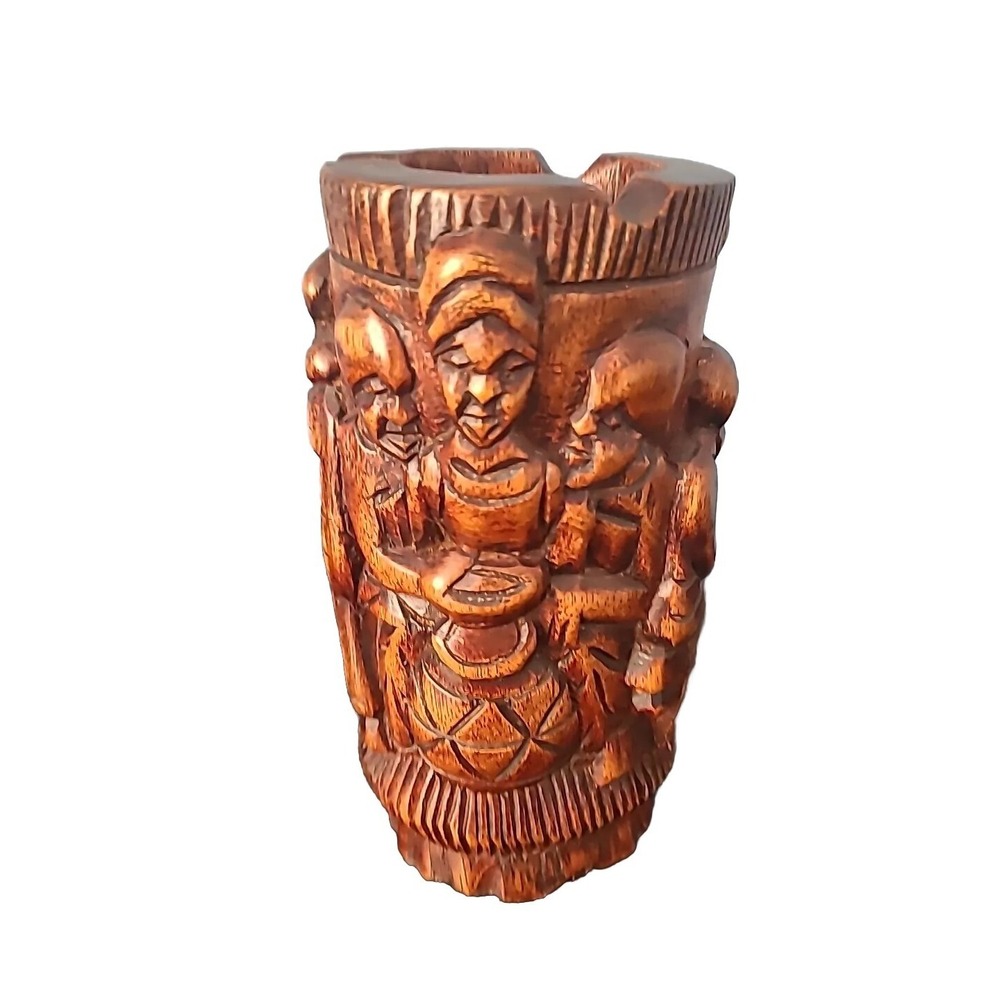 Vintage Hand Carved Chinese Wood Candle Holder, Ashtrays‎